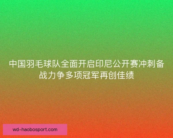 中国羽毛球队全面开启印尼公开赛冲刺备战力争多项冠军再创佳绩 中国羽毛球队全面开启印尼公开赛冲刺备战力争多项冠军再创佳绩