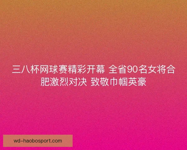 三八杯网球赛精彩开幕 全省90名女将合肥激烈对决 致敬巾帼英豪 三八杯网球赛精彩开幕 全省90名女将合肥激烈对决 致敬巾帼英豪